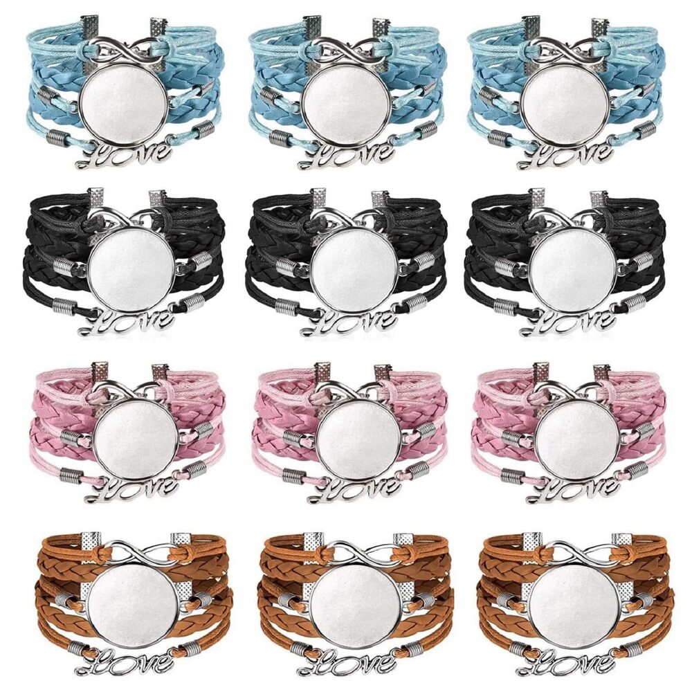 7172 12PCS 25mm adjustable round Cabochon Bezel Disc Rough bracelet